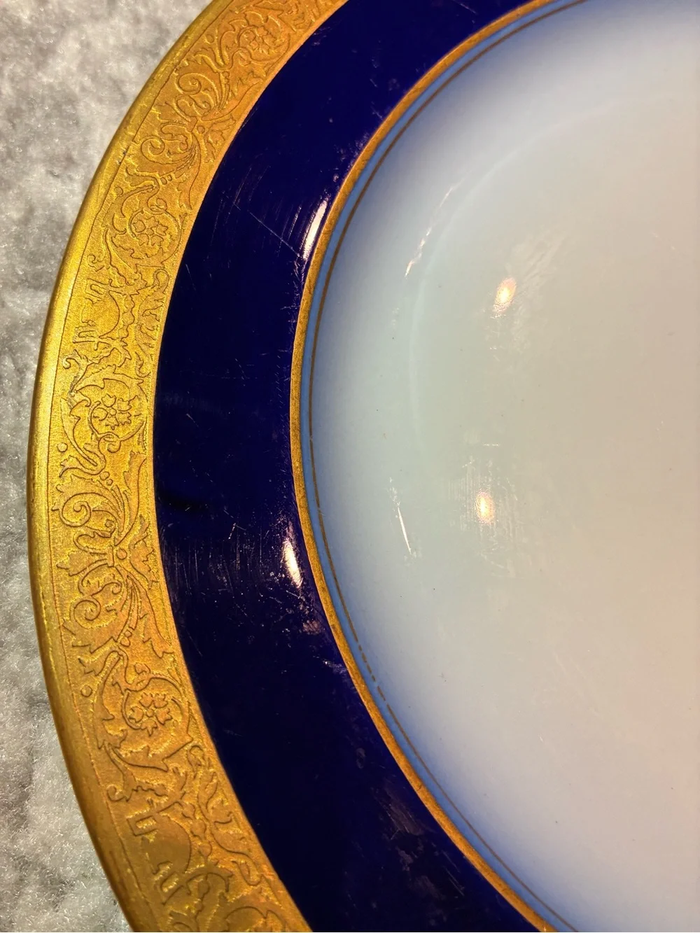 Antique Syracuse China Cobalt Blue & Gold Gilt Plate 10”